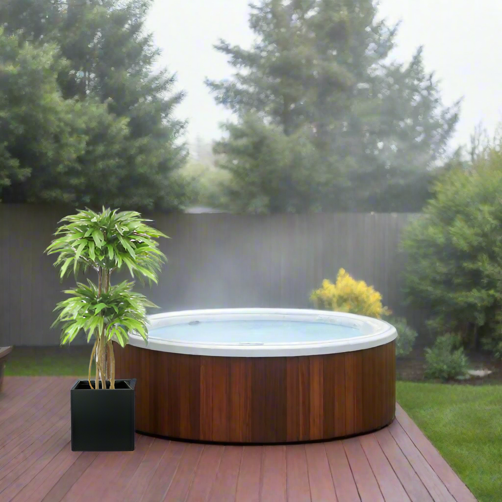 Potted 5ft Mango Tree in Black Fiberclay Planter - UV Protected