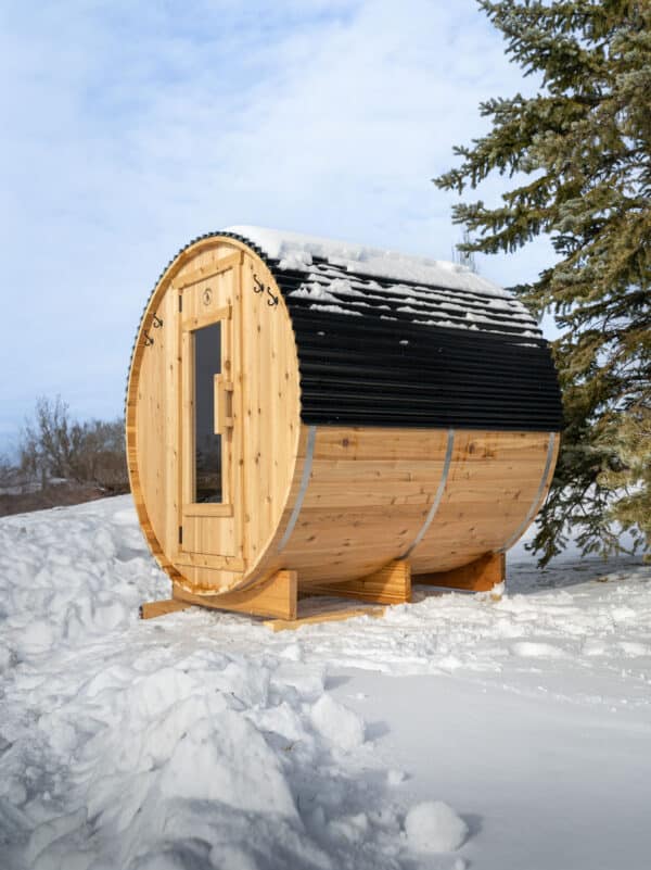 4 Person Cedar Barrel Sauna – 6 Feet Long