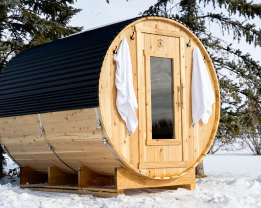 6 Person Cedar Barrel Sauna – 8 Feet Long