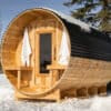 4 Person Cedar Barrel Sauna with Porch – 8 Feet Long